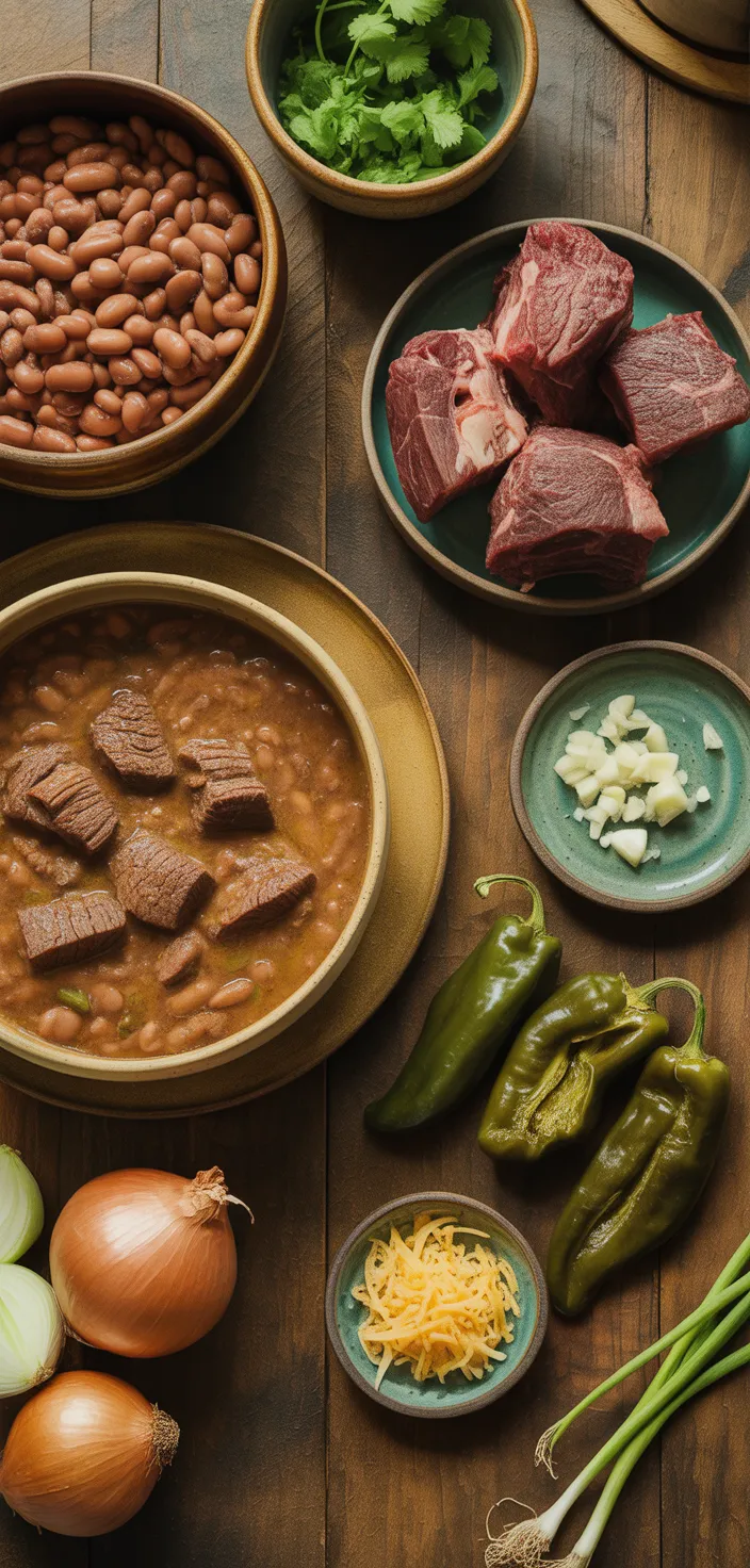 Ingredients photo for Slow Cooker Pinto Beans, Green Chile And Beef Recipe