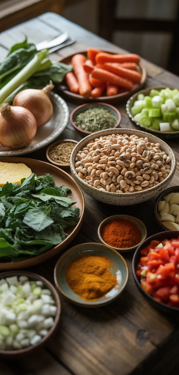 Ingredients photo for Smoky Smoky Black Eyed Pea Soup (Vegan, GF, Protein Packed) Recipe