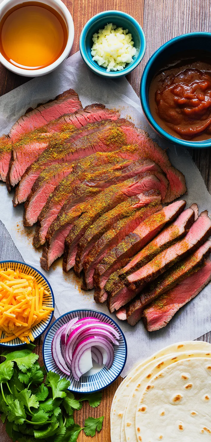 Ingredients photo for Garlic Butter Honey BBQ Beef Tacos Recipe