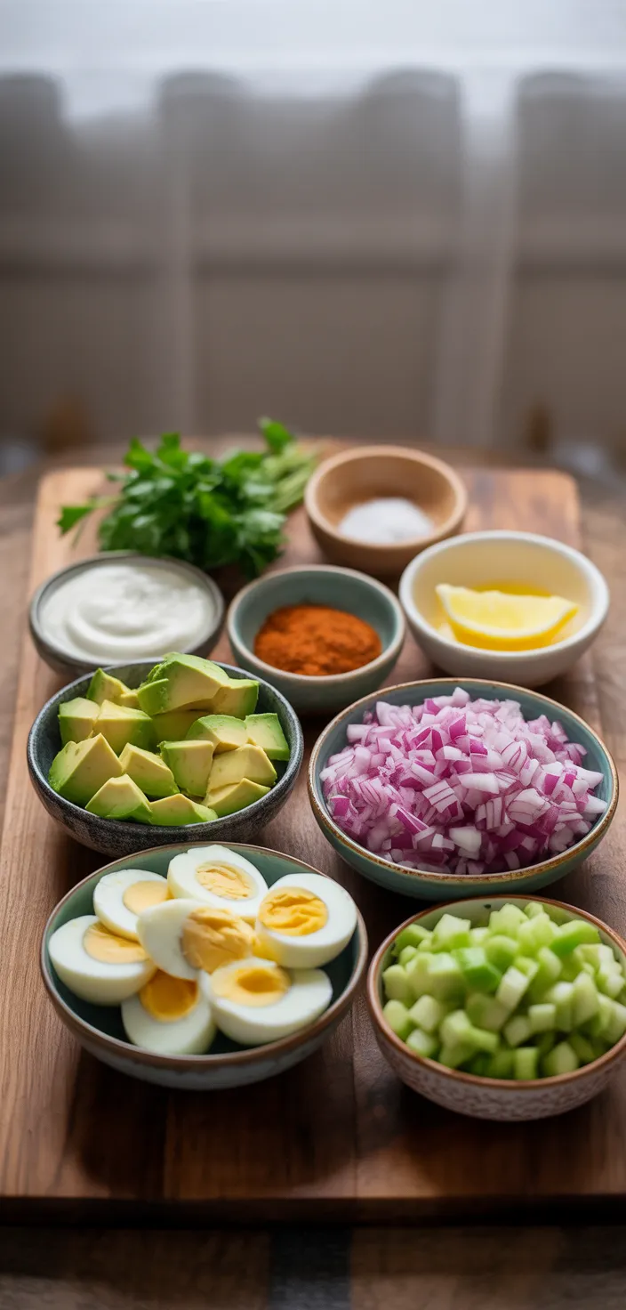 Ingredients photo for Avocado Chicken Egg Salad Recipe