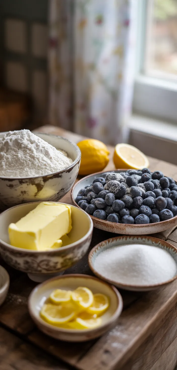 Ingredients photo for Blueberry Lemon Layer Cake Recipe
