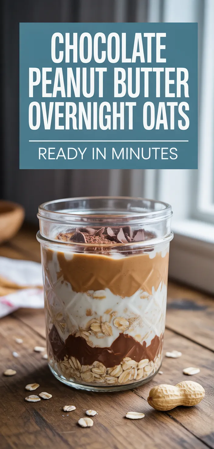 A photo of Chocolate Peanut Butter Overnight Oats Recipe