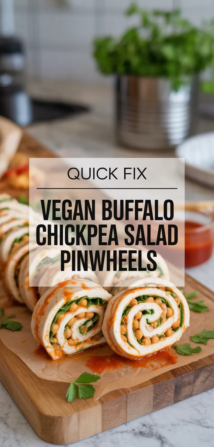 A photo of Vegan Buffalo Chickpea Salad Pinwheels Recipe