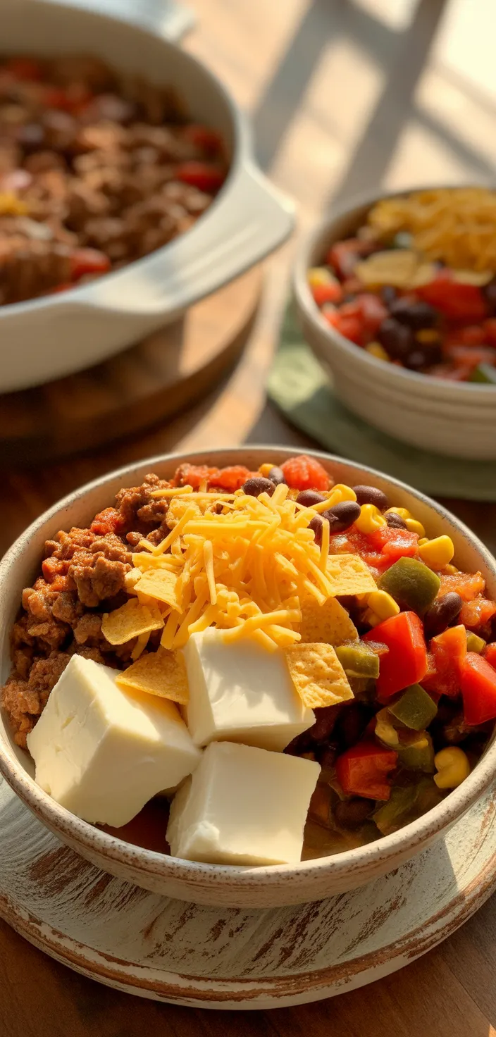 Ingredients photo for Crockpot Taco Casserole Recipe