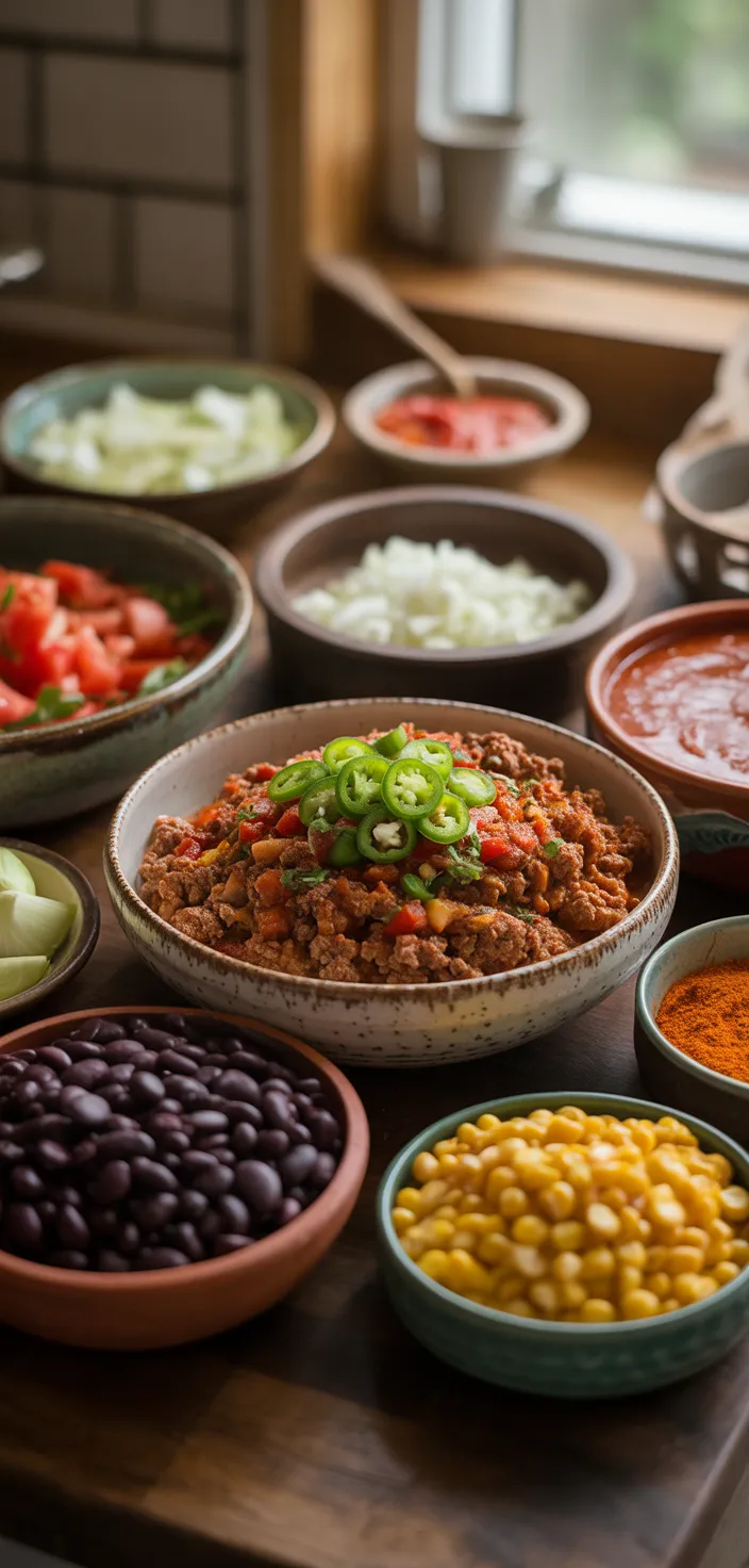 Ingredients photo for Slow Cooker Taco Chili Recipe
